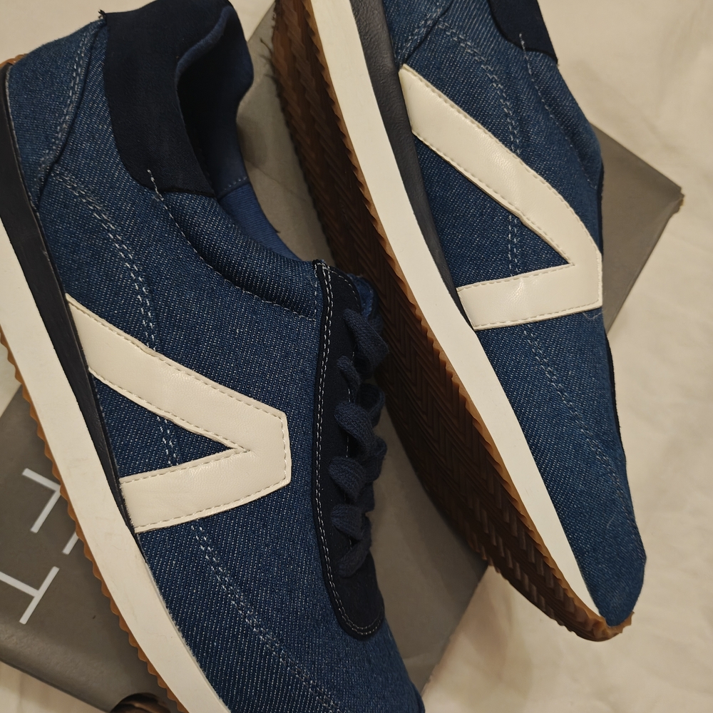 LOFT Denim Blue Sneakers with White Accent